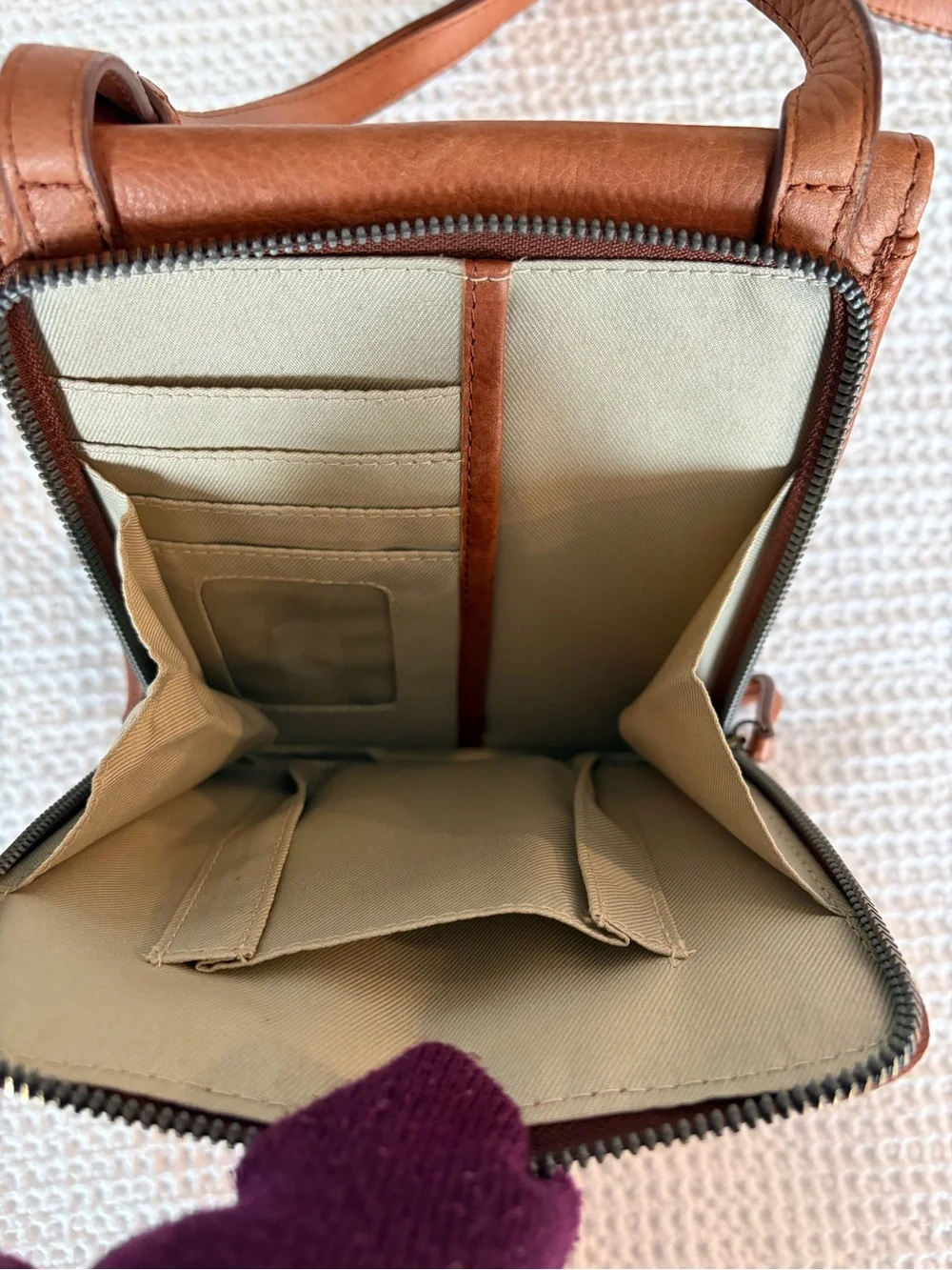 American Leather Co. Brandy Brown Leather Crossbody Bag
